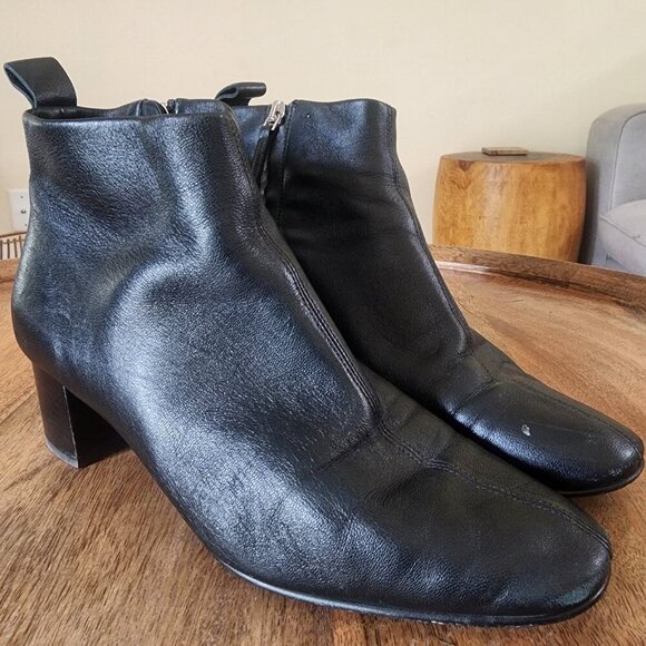 Everlane The Day Black Italian Soft Leather Ankle Boot Womens Size 7.5 - Picture 8 of 14